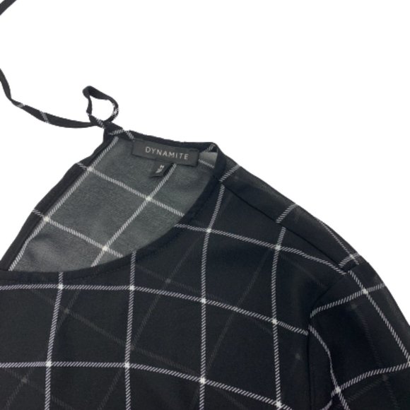 Dynamite Sheer Black and White Blouse - M - Picture 4 of 4
